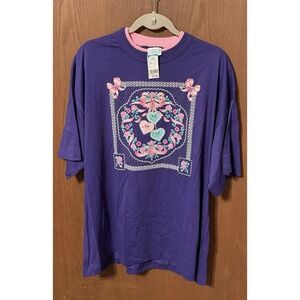 Vintage NOS Endless Designs Applique Purple T-Shirts Sz XXXL Runs Small NEW Tb7